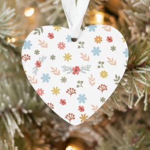 Buntes süßes Frühlingsblumenmuster, Wasserfarben M Ornament