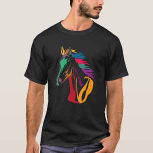 Buntes Süßes Liebes Pferdekopf Für Männer Frauen K T-Shirt