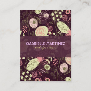 Buntes Süßes Retro-Blumen Geschäftskarten-Template Visitenkarte
