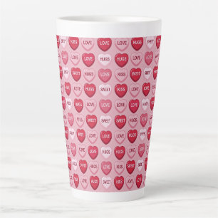 buntes Süßigkeiten Valentinstag Herz Muster Milchtasse