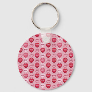 buntes Süßigkeiten Valentinstag Herz Muster Schlüsselanhänger