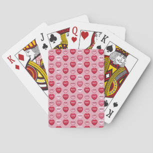 buntes Süßigkeiten Valentinstag Herz Muster Spielkarten