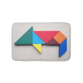 Buntes Tangramschwein Badematte (Vorderseite)