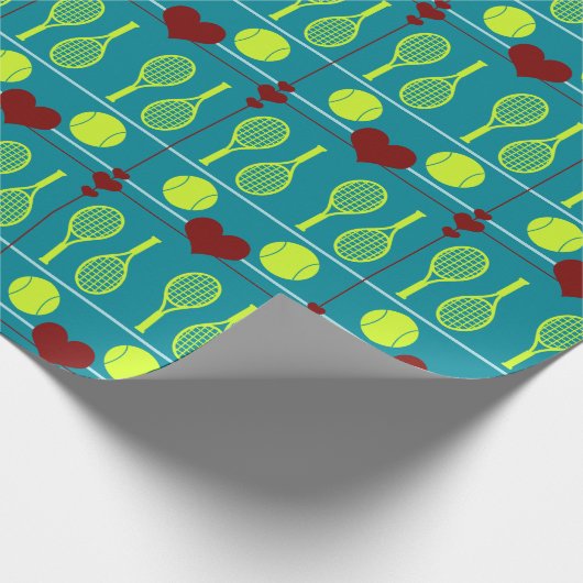 Buntes Tennismuster Geschenkpapier (Ecke)
