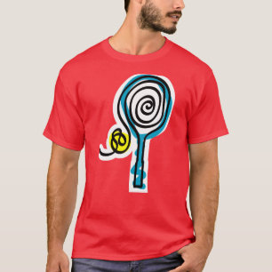 Buntes Tennisschläger-Saiten-T-Shirt T-Shirt