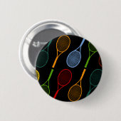 buntes Tennisschlägermuster Button (Vorne & Hinten)