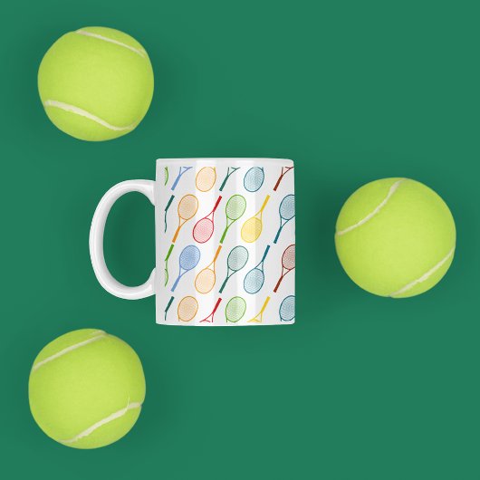 buntes Tennisschlägermuster Kaffeetasse