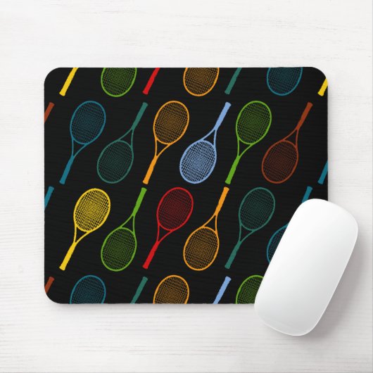 buntes Tennisschlägermuster Mousepad (Mit Mouse)