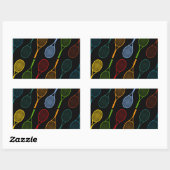 buntes Tennisschlägermuster Rechteckiger Aufkleber (Blatt)