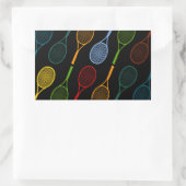 buntes Tennisschlägermuster Rechteckiger Aufkleber (Tasche)