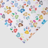 Buntes Tier, Hundetatzen Muster, Regenbogenfarben Seidenpapier (Ausschnitt)