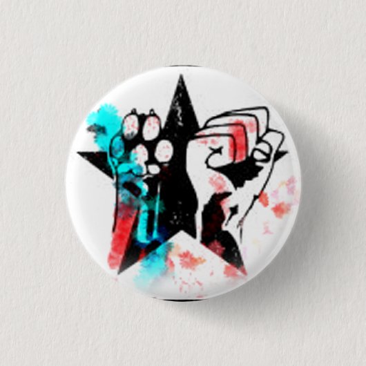 Buntes Tierschutzabzeichen Button (Vorderseite)
