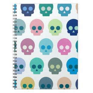 Buntes Totenkopf süßes Muster Notizblock