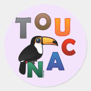 Buntes Toucan Runder Aufkleber