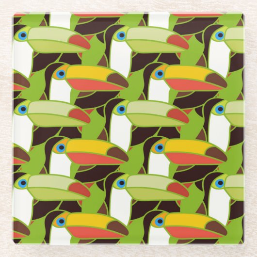 Buntes Toucans 2 Glasuntersetzer (Vorderseite)