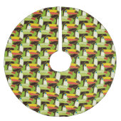 Buntes Toucans Polyester Weihnachtsbaumdecke (Vorderseite)