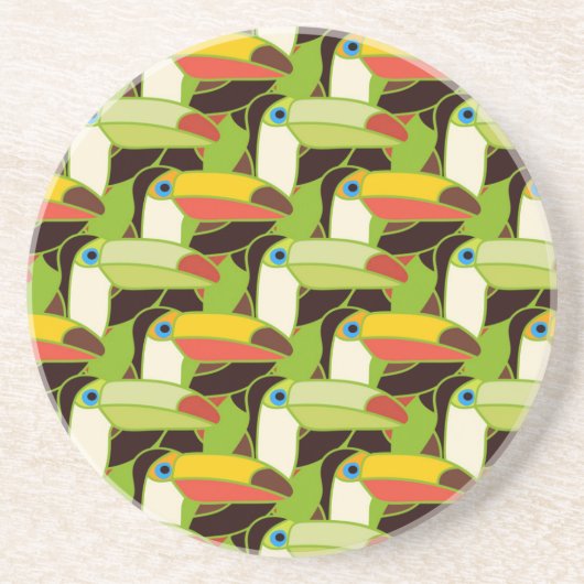 Buntes Toucans Sandstein Untersetzer (Vorne)