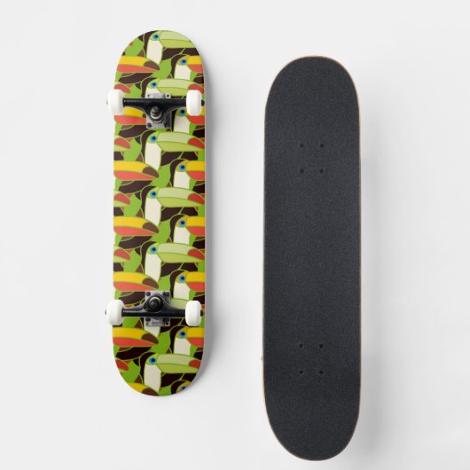 Buntes Toucans Skateboard (Vorderseite)