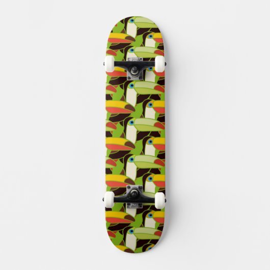 Buntes Toucans Skateboard (Vorderseite)