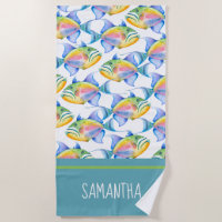 Buntes Tropischer Fisch Liebhaber Strandtuch