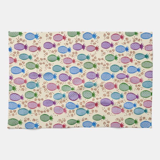 Buntes tropisches Ananas-Geschirrtuch Geschirrtuch (Horizontal)