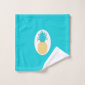 Buntes tropisches Ananas-Streifen-Muster Badhandtuch Set (Waschlappen)
