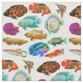 Buntes tropisches Aquarium-Fisch-Gewebe Stoff (Nahaufnahme)