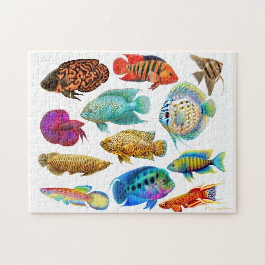 Buntes tropisches Aquarium-Fisch-Puzzlespiel Puzzle (Horizontal)