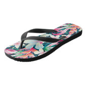 Buntes tropisches Muster Badesandalen (Schrägansicht)