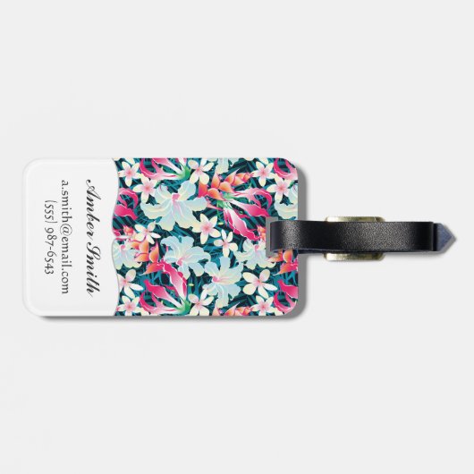Buntes tropisches Muster Gepäckanhänger (Rückseite horizontal)