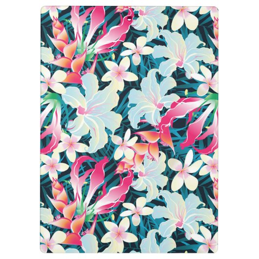 Buntes tropisches Muster Klemmbrett (Rückseite)