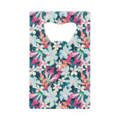 Buntes tropisches Muster Kreditkartenflaschenöffner (Vorderseite)