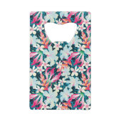 Buntes tropisches Muster Kreditkartenflaschenöffner (Rückseite)