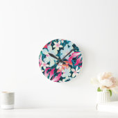 Buntes tropisches Muster Runde Wanduhr (Zuhause)