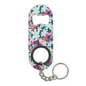 Buntes tropisches Muster Schlüsselanhänger Flaschenöffner (Rückseite)