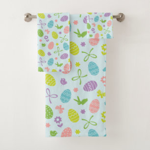 Buntes Tuch-Set des Ostern-Frühlings-Muster- Badhandtuch Set