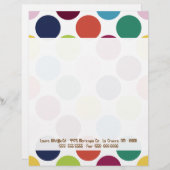 Buntes Tupfen-Blasen-Briefkopf-Briefpapier Briefkopf (Vorne/Hinten)