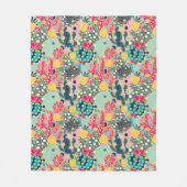 Buntes Tupfen-Kaktus-Muster Fleecedecke (Vorderseite)