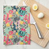 Buntes Tupfen-Kaktus-Muster Geschirrtuch (Viertel Falte)