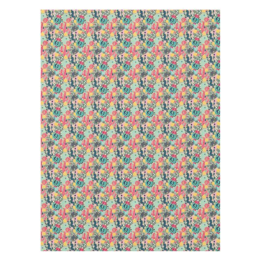 Buntes Tupfen-Kaktus-Muster Tischdecke (Vorderseite)