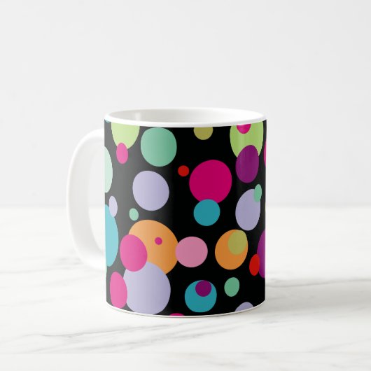 Buntes Tupfen-Muster Kaffeetasse (Vorderseite Links)
