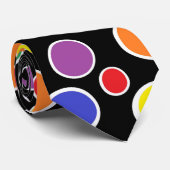 Buntes Tupfen-Schwarzes Krawatte (Gerollt)