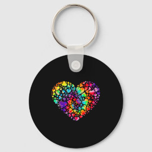 Buntes Tye Dye Die Tie Herz Valentinstag Geschenk Schlüsselanhänger
