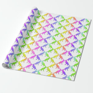 Buntes Tyrannosaurus Rex Dinosaurier-Packpapier Geschenkpapier