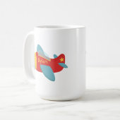 Buntes u. entzückendes Cartoon-Flugzeug Kaffeetasse (Vorderseite Links)