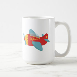 Buntes u. entzückendes Cartoon-Flugzeug Kaffeetasse