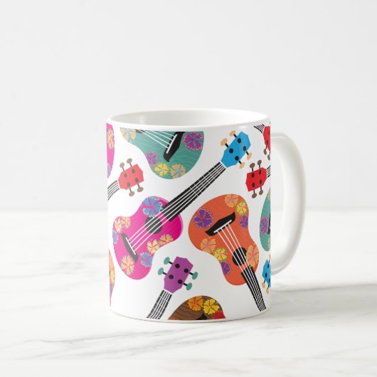 Buntes Ukeleles Kaffeetasse (VorderseiteRechts)
