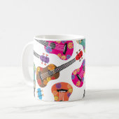 Buntes Ukeleles Kaffeetasse (Vorderseite Links)