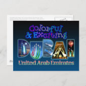 Buntes und aufregendes Dubai Postkarte (Vorne/Hinten)