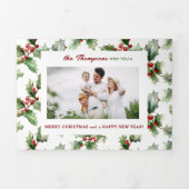 Buntes und festliches Weihnachtsfest Heiliges Foto Dreifach Gefaltete Urlaubskarte (Cover)